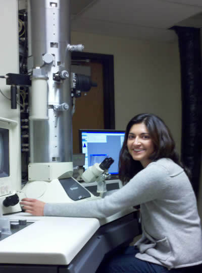 Nikita at electron microscope